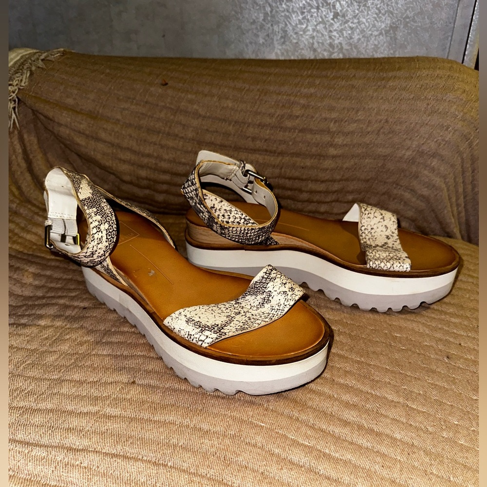 Dolce vita snake print platform sandals